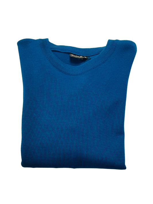 COBALT CREW NECK WOOL BLEND JUMPER