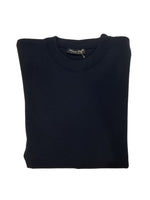 NAVY CREW NECK WOOL BLEND JUMPER
