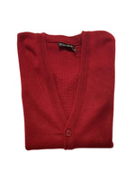 BURGUNDY V-NECK BUTTON THROUGH CARDIGAN