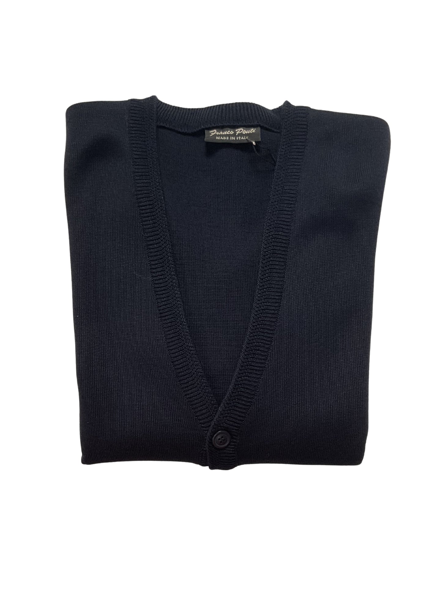 NAVY V-NECK BUTTON THROUGH CARDIGAN
