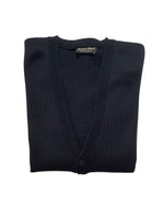 NAVY V-NECK BUTTON THROUGH CARDIGAN