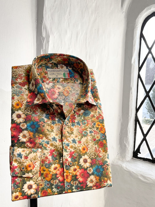 MULTI FLORAL PRINT LONG SLEEVE SHIRT