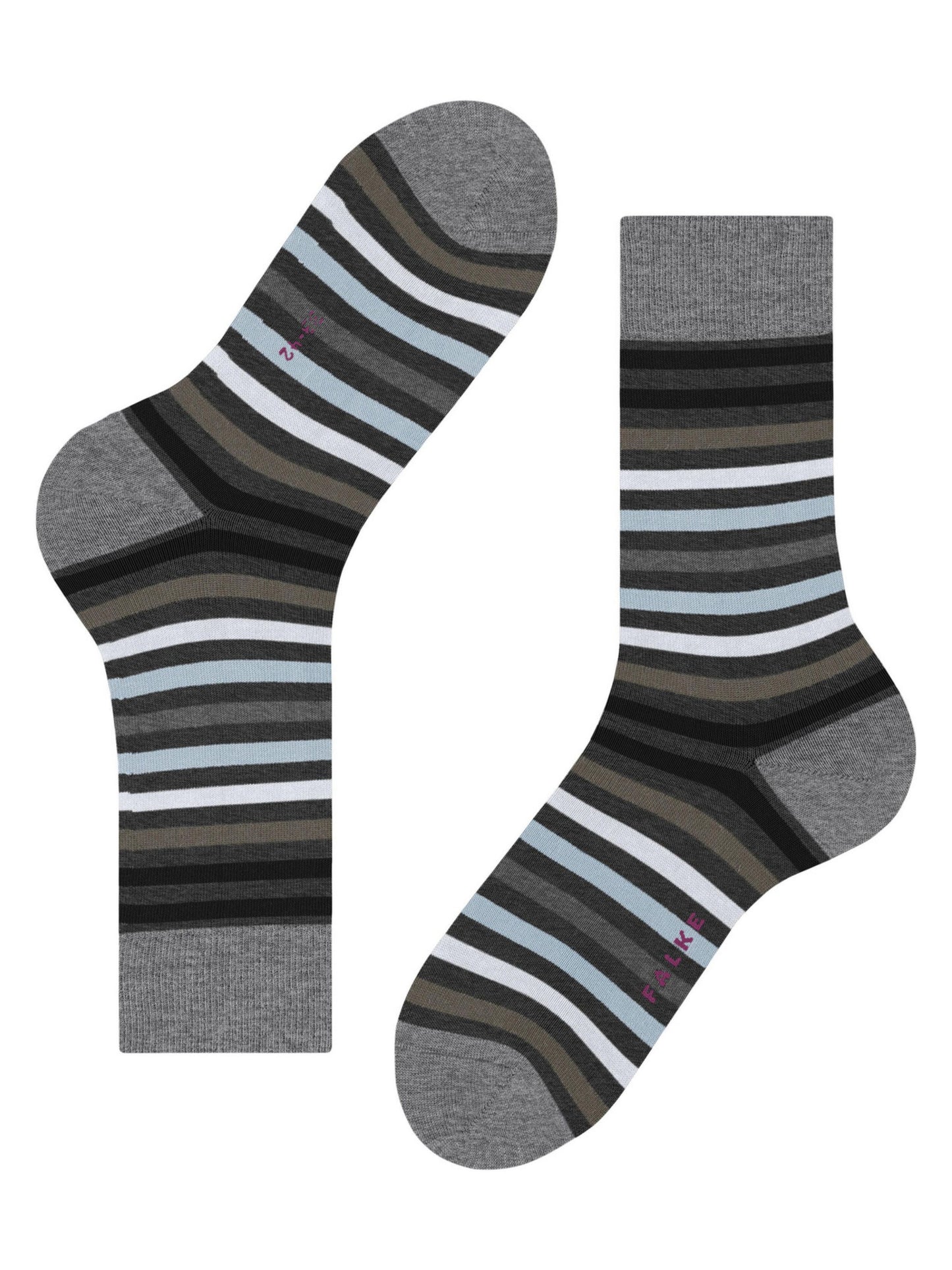 TINTED STRIPE ASPHALT MELANGE SOCKS