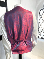 MAROON MOLESKIN WAISTCOAT WITH PAISLEY PRINT LINING
