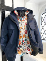 NAVY SYLT W WATERPROOF HOODED JACKET