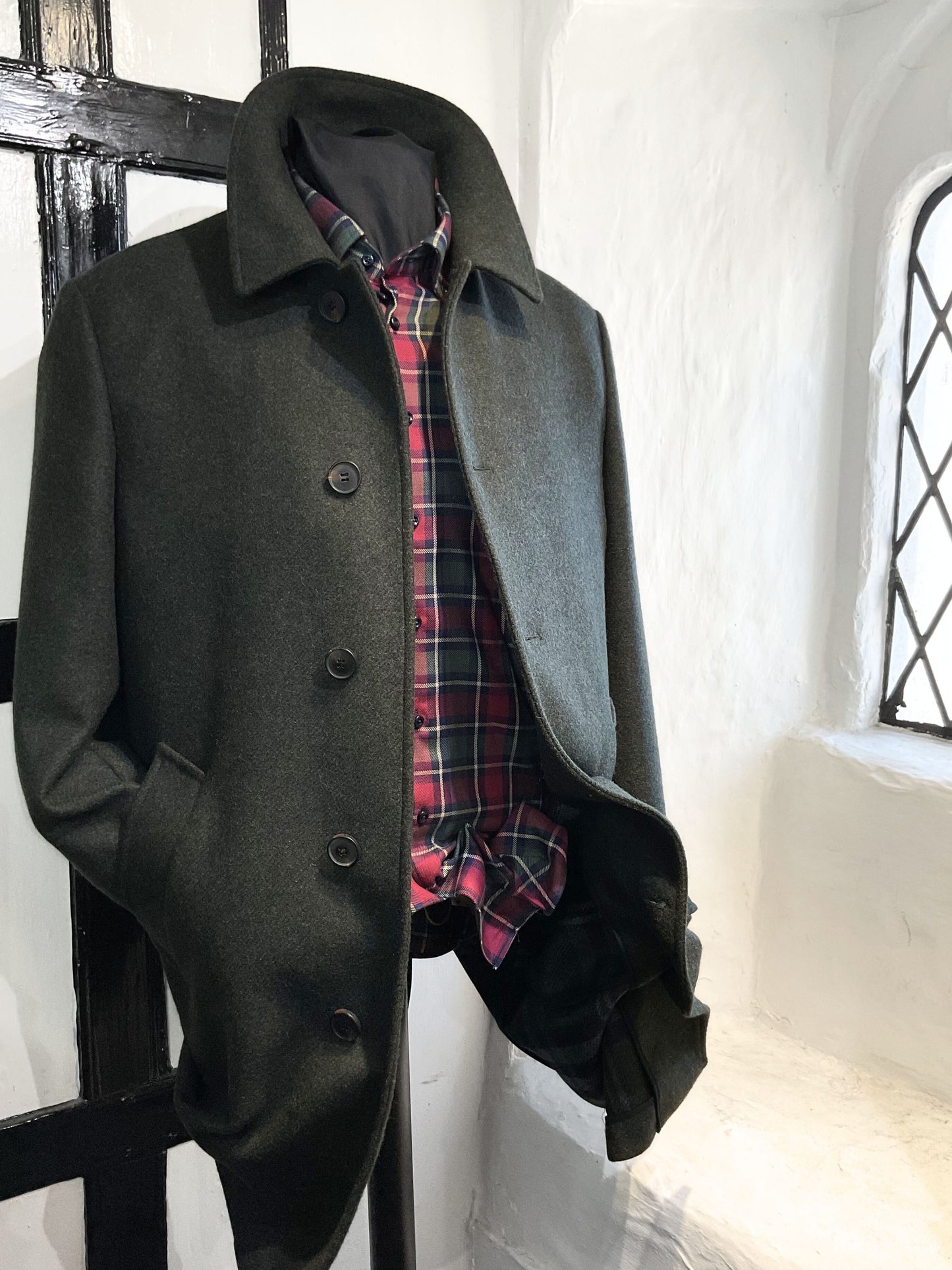 EDWARDS DARK GREEN OVERCOAT