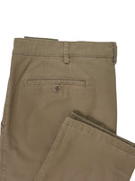 ROMA PLAIN MID BROWN COTTON TROUSERS