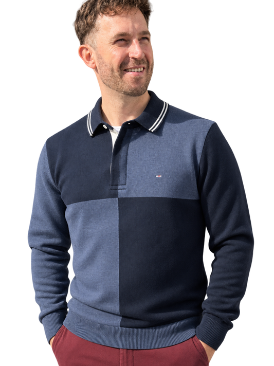 BLUE WINDOWPANE CHECK JUMPER