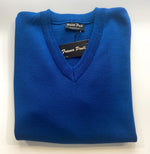 COBALT V NECK WOOL BLEND JUMPER