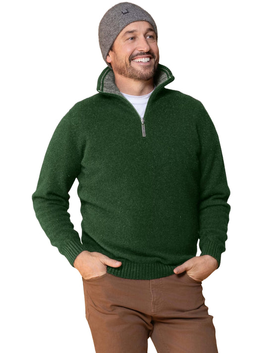 JUNGLE/PUMICE TASMAN ZIP NECK JUMPER