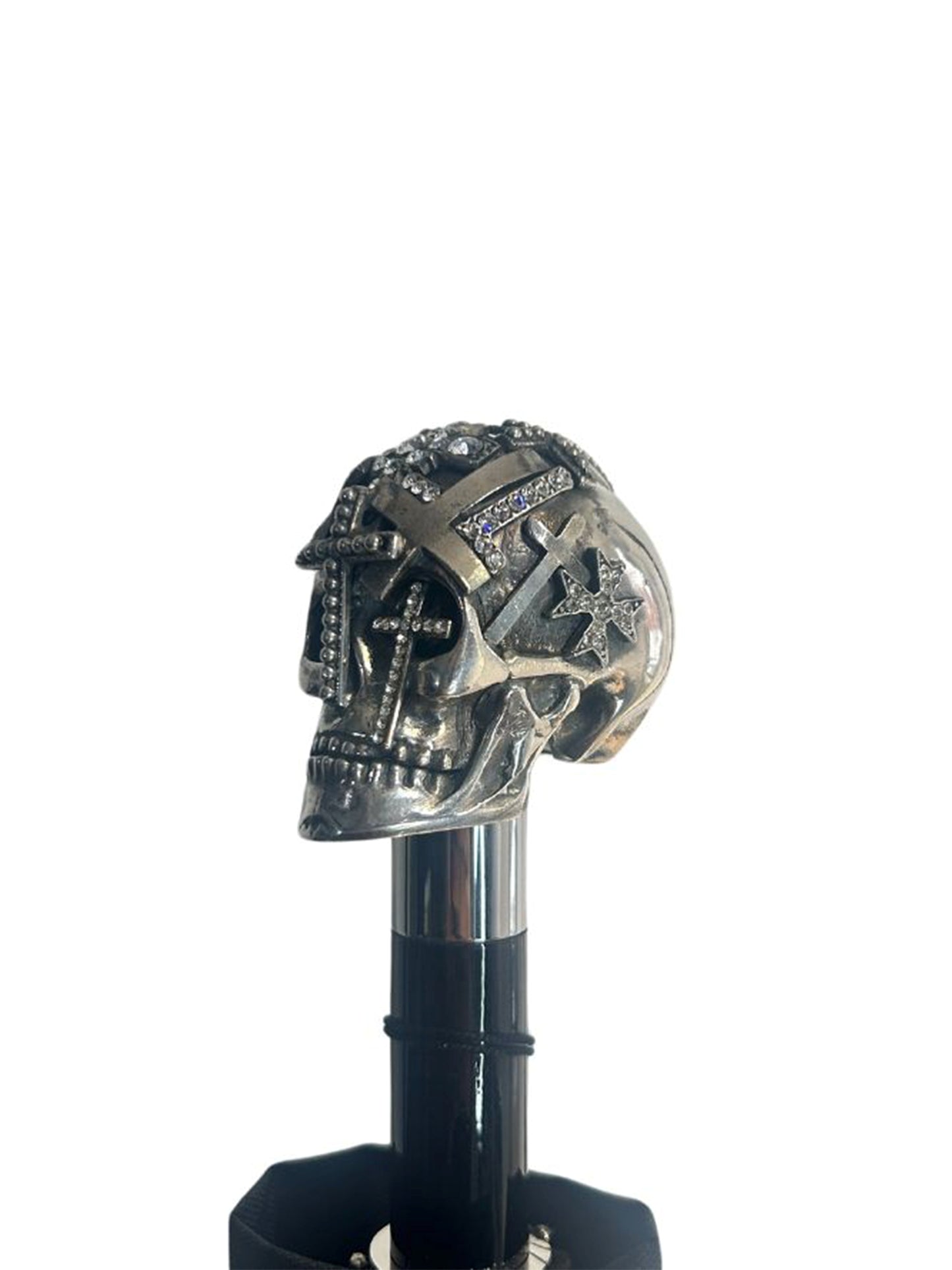 JEWELLED SKULL AND CROSS DESIGN HANDLE