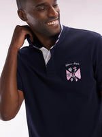 SHORT SLEEVE NAVY WITH PINK POLO