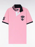 SHORT SLEEVE PINK WITH NAVY POLO