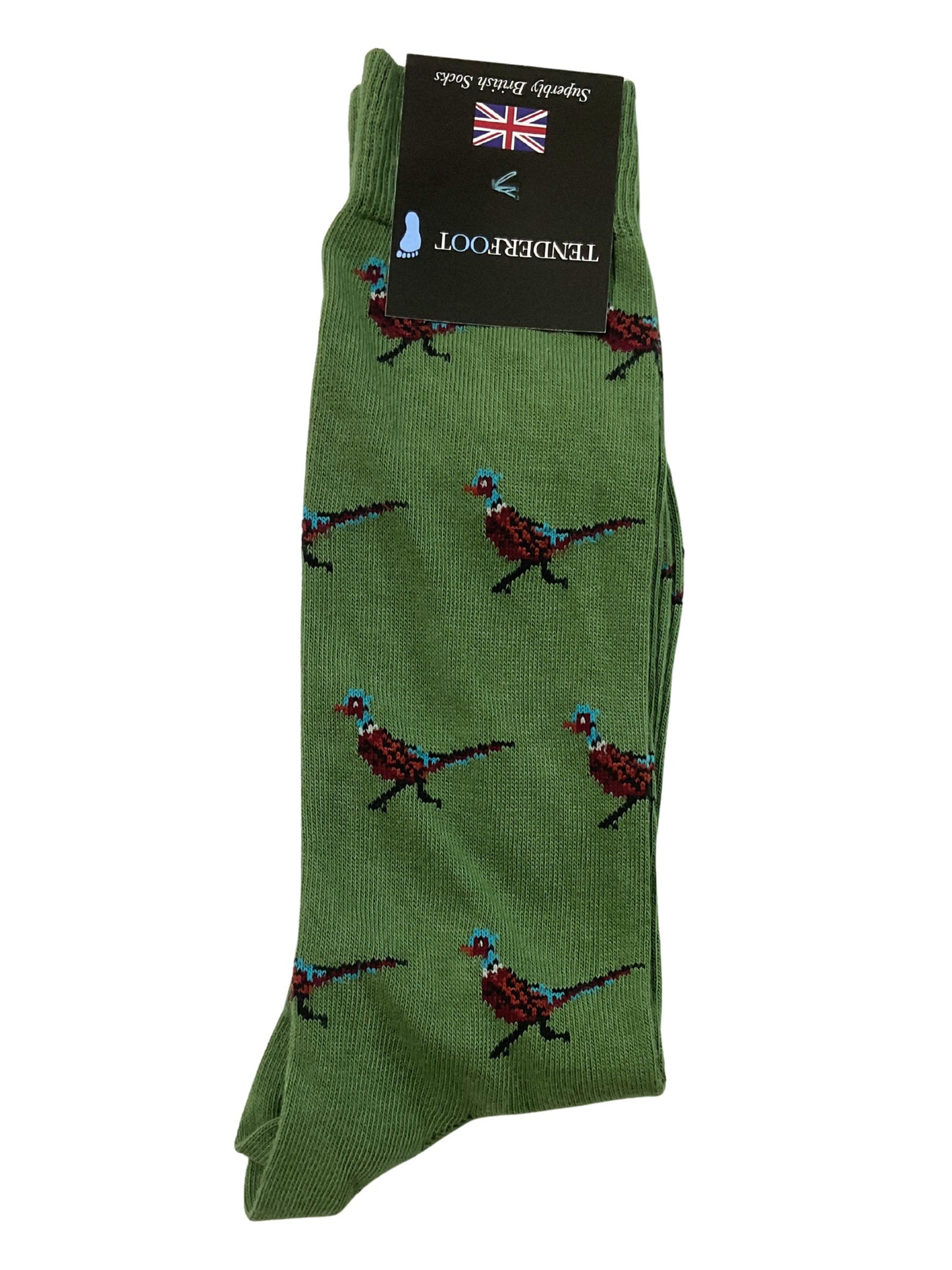 NOVELTY PHEASANT GREEN SOCKS