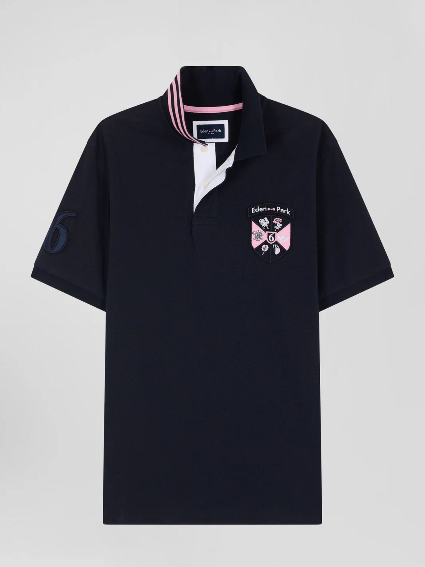 SHORT SLEEVE NAVY WITH PINK POLO