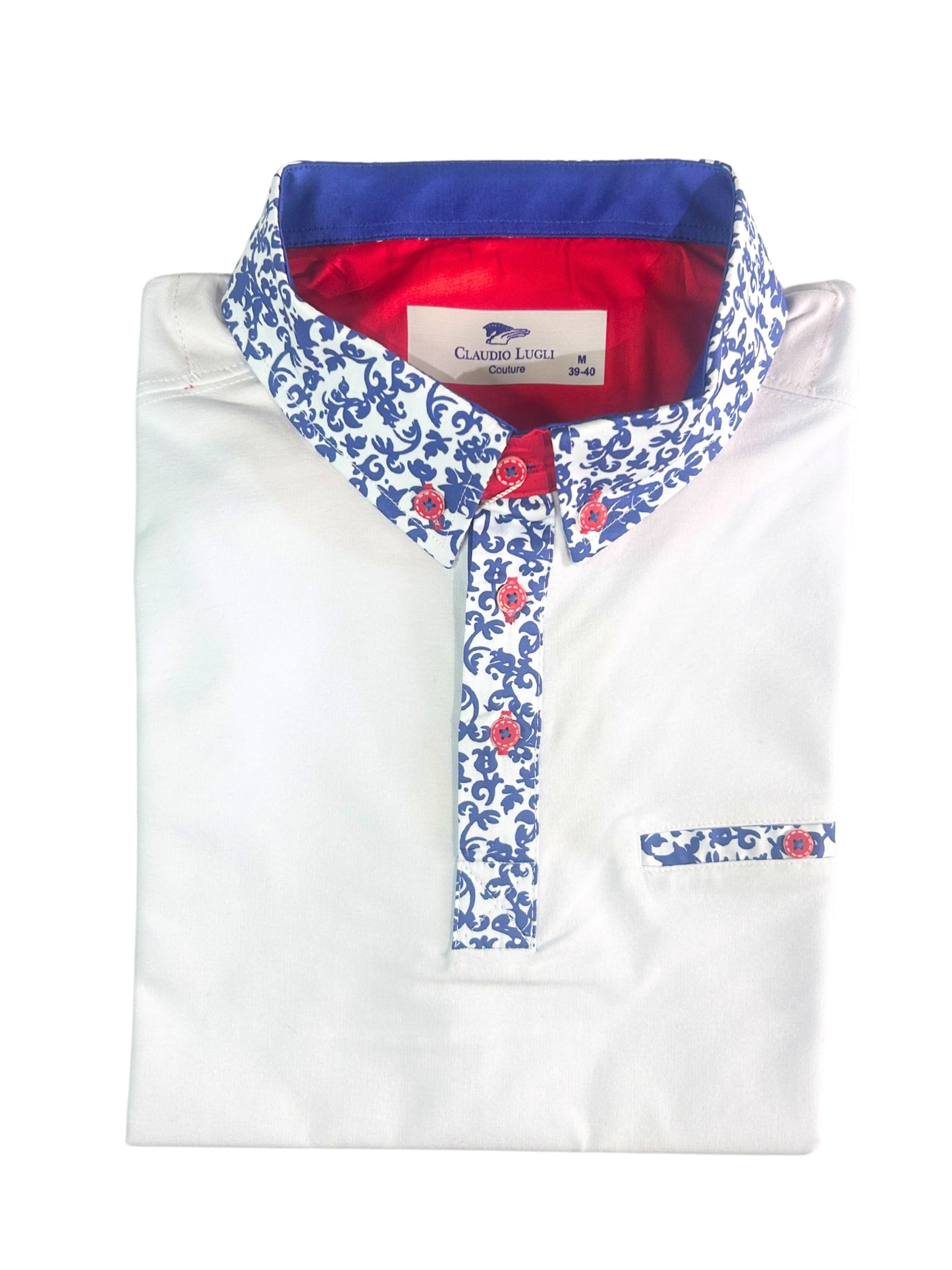 FLORAL TRIM WHITE POLO