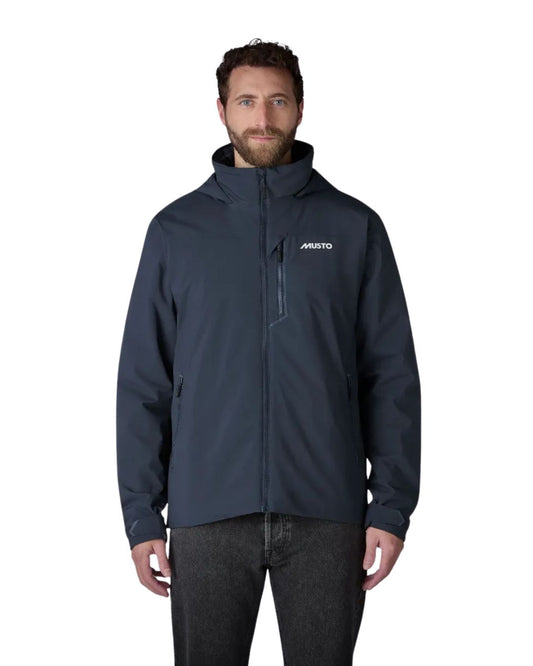 MUSTO TRUE NAVY MIDLAYER WATERPROOF ANORAK WITH HOOD