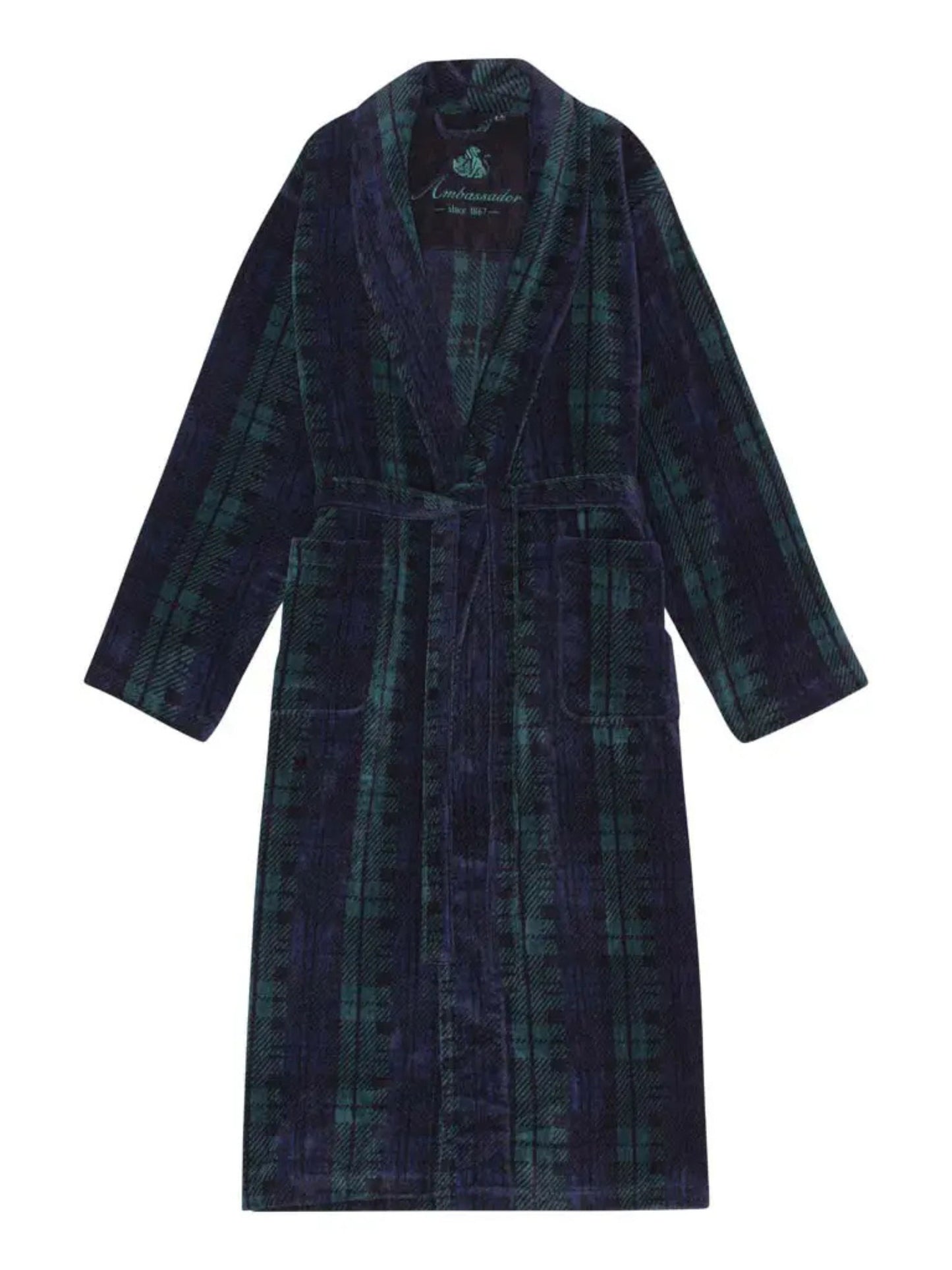 SKAGERAK GREEN AND NAVY DRESSING GOWN