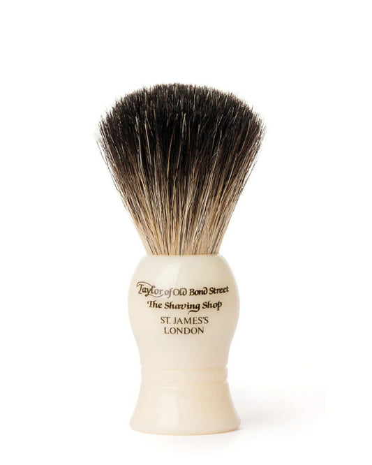 FAUX IVORY BADGER SHAVING BRUSH 20mm WITH DRIP STAND