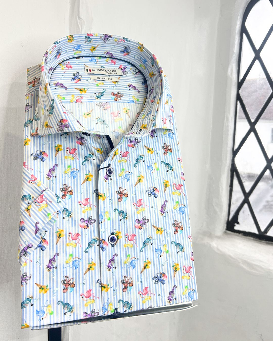 LOCARNO ANIMAL ANTICS SHORT SLEEVE STRIPE SHIRT