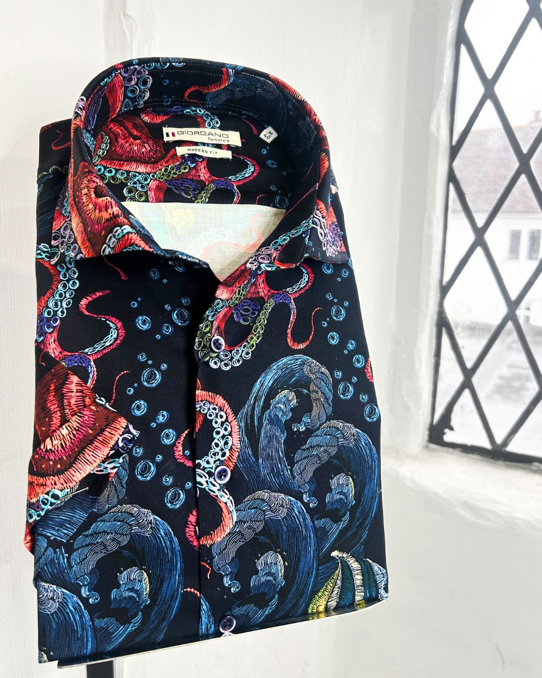 LAGO BLACK OCTOPUS SHORT SLEEVE SHIRT