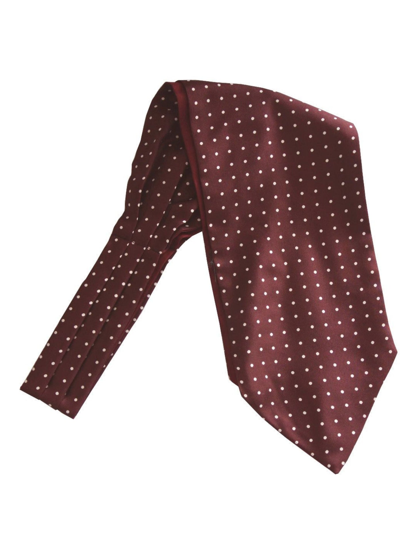 BURGUNDY WITH WHITE SPOTS SILK CRAVAT
