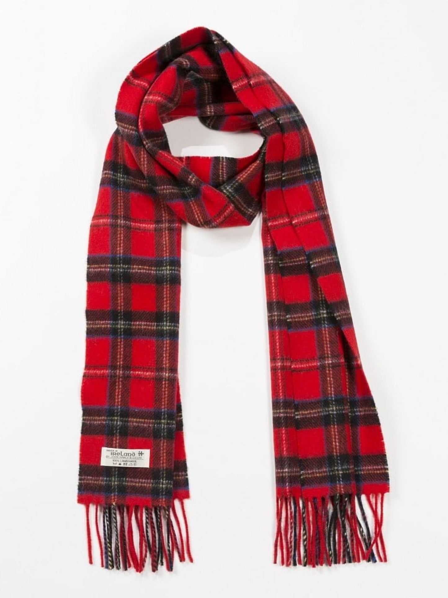 RED CHECK LAMBSWOOL SCARF