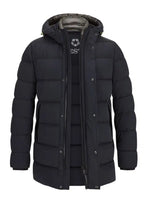 TEDROS DARK BLUE HOODED PUFFA STYLE JACKET