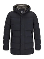 TEDROS DARK BLUE HOODED PUFFA STYLE JACKET