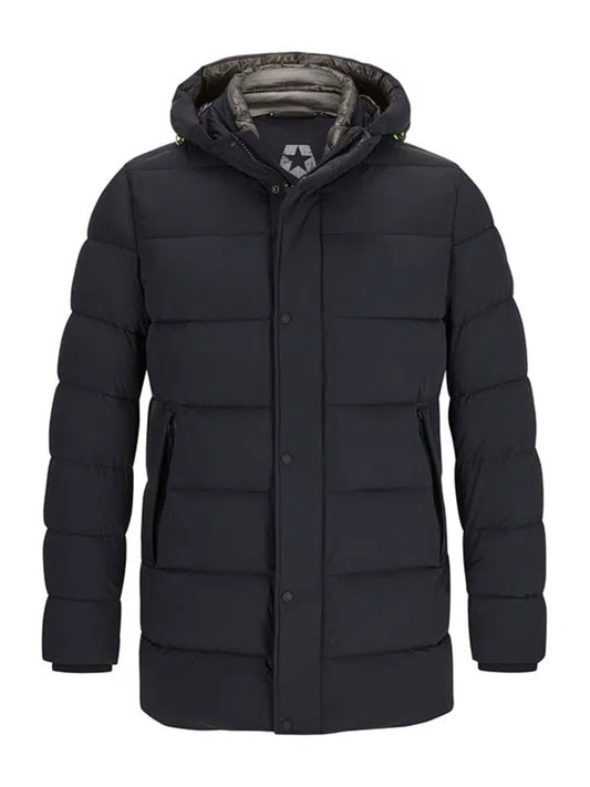 TEDROS DARK BLUE HOODED PUFFA STYLE JACKET