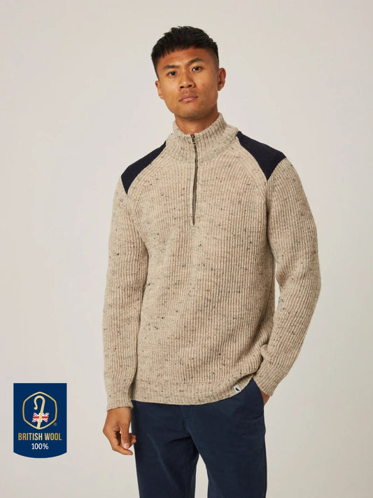 BEXLEY OATMEAL QUARTER ZIP JUMPER