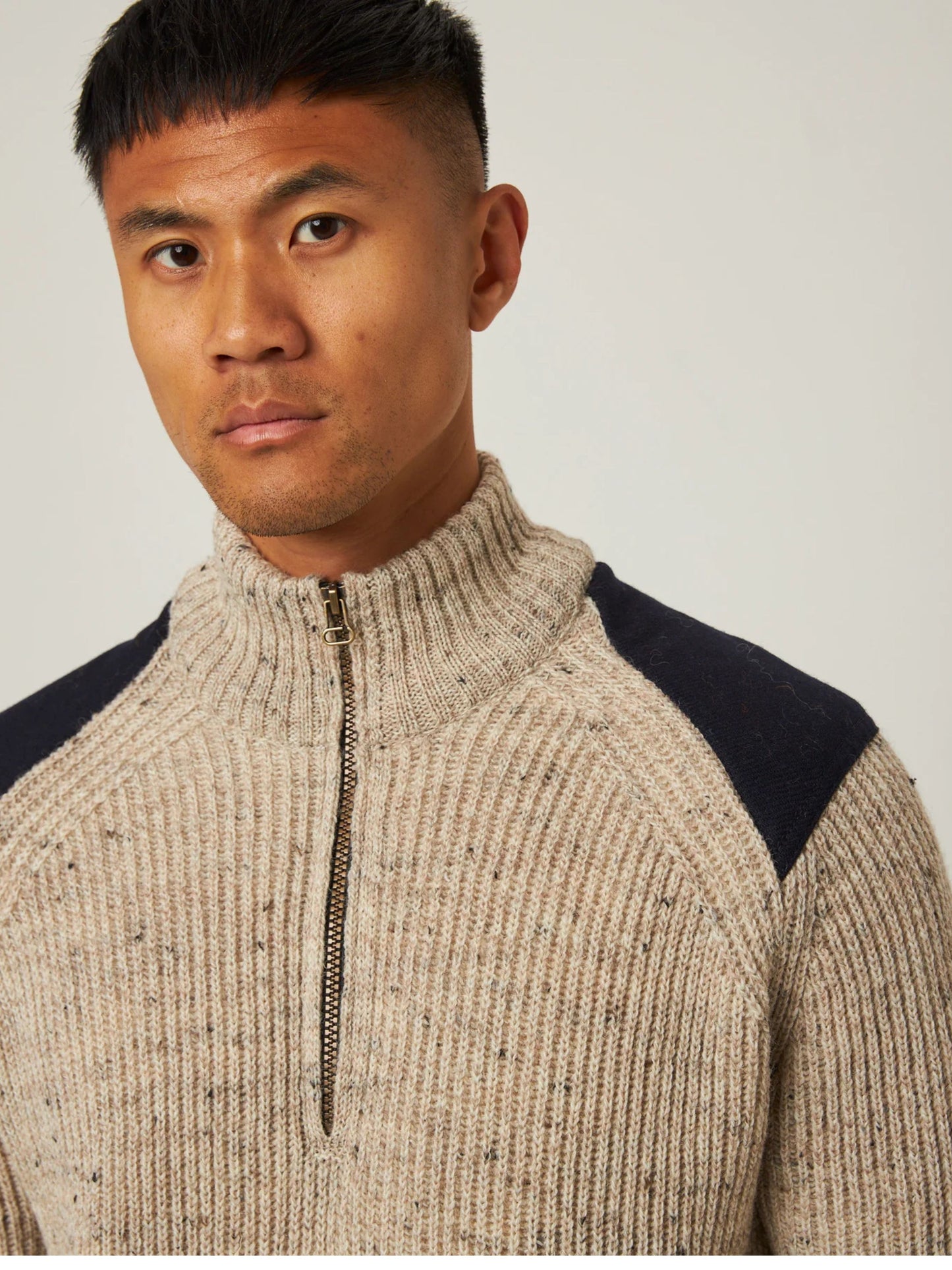 BEXLEY OATMEAL QUARTER ZIP JUMPER