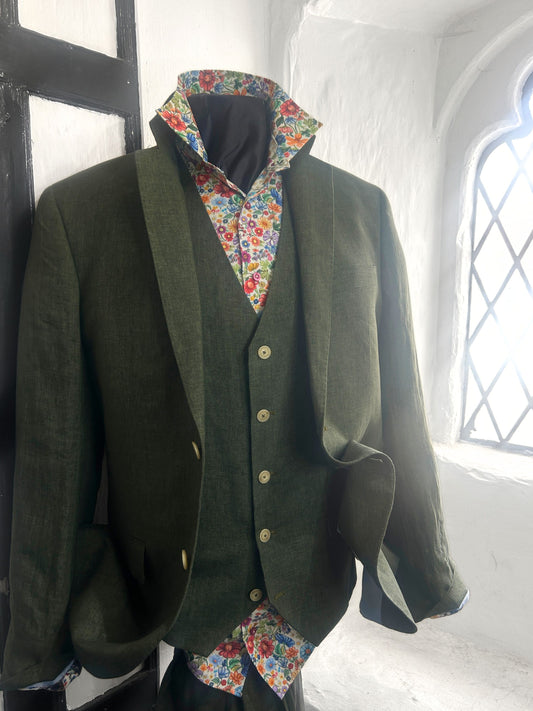 VIAGO OLIVE LINEN JACKET