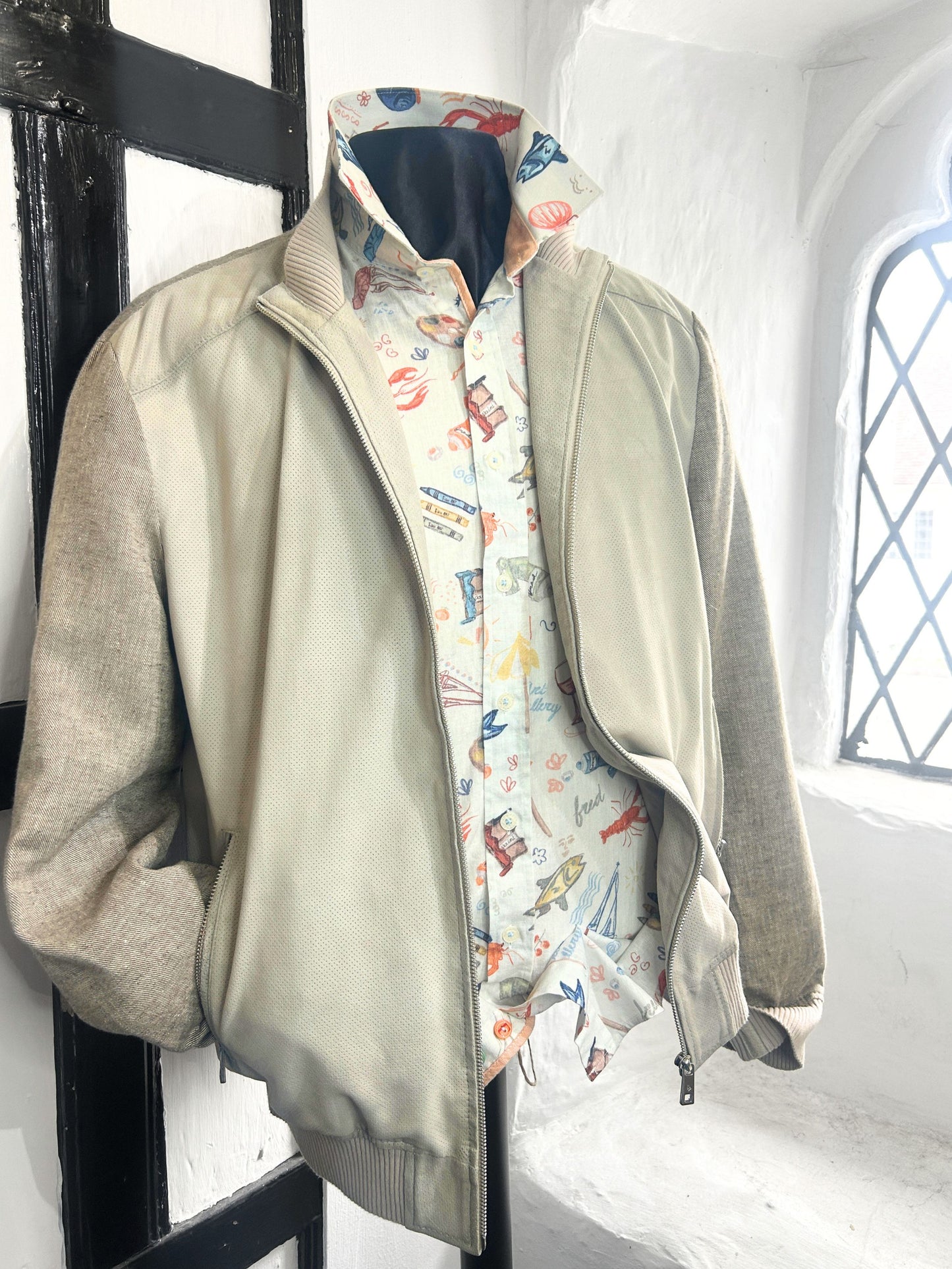 RICARDO BEIGE SUEDE JACKET