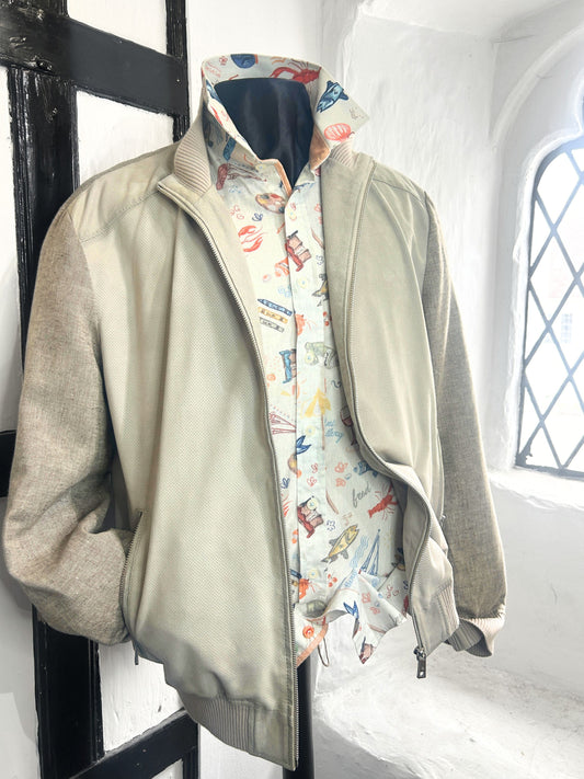 RICARDO BEIGE SUEDE JACKET