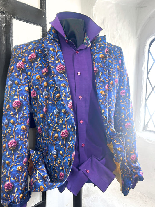 BLUE THISTLE PRINT SPORTS JACKET