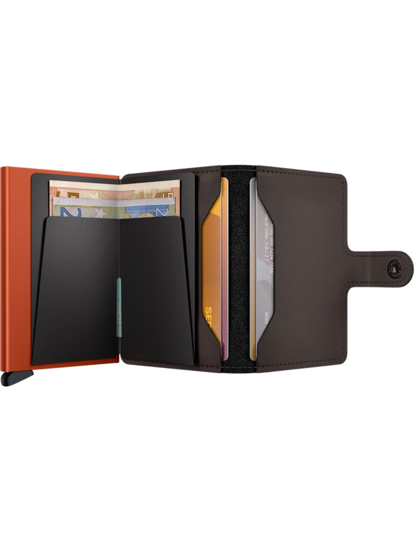 MINIWALLET MATTE TRUFFLE & ORANGE