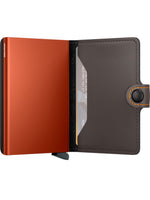 MINIWALLET MATTE TRUFFLE & ORANGE