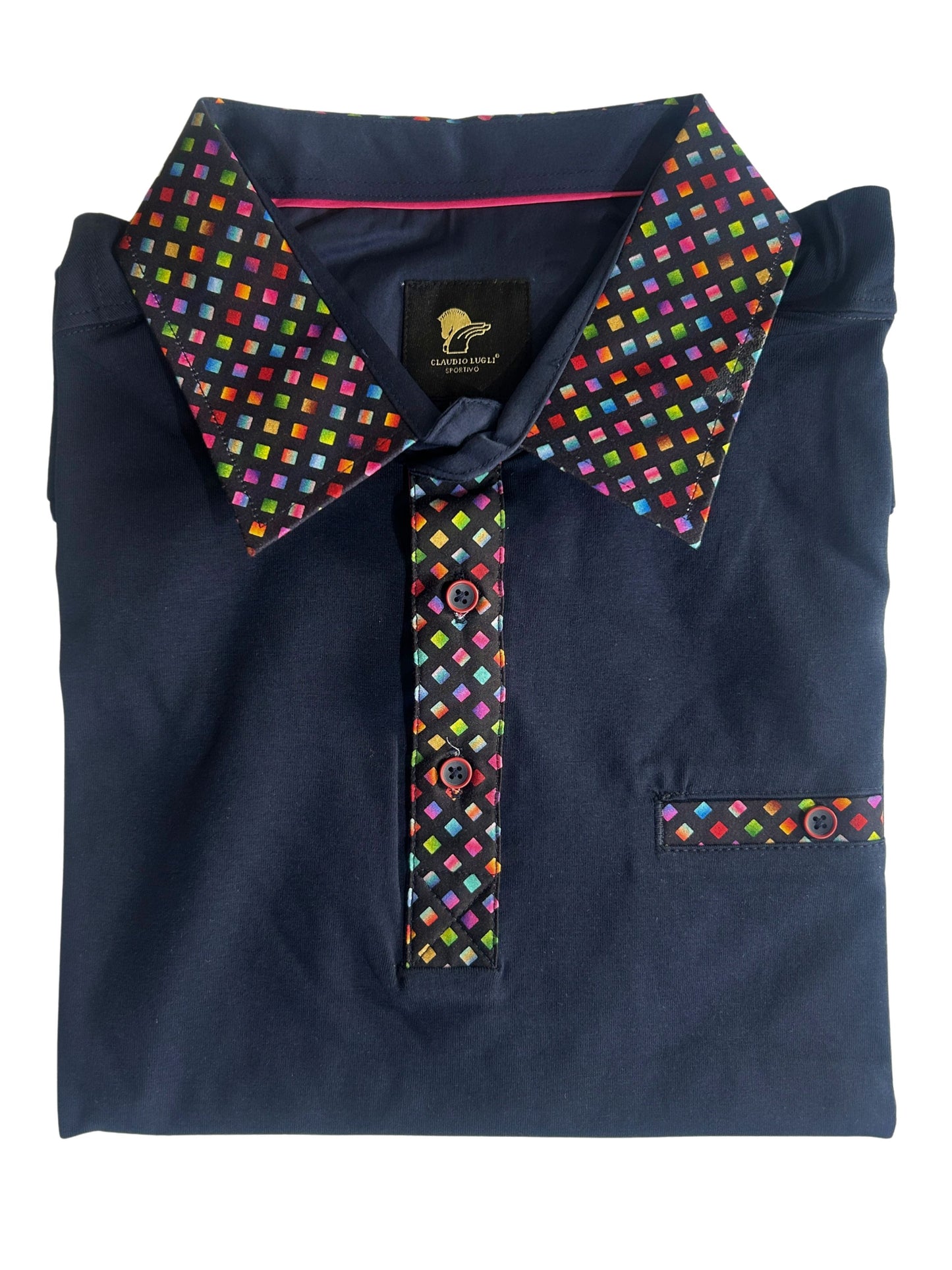 DIAMOND TRIM NAVY POLO
