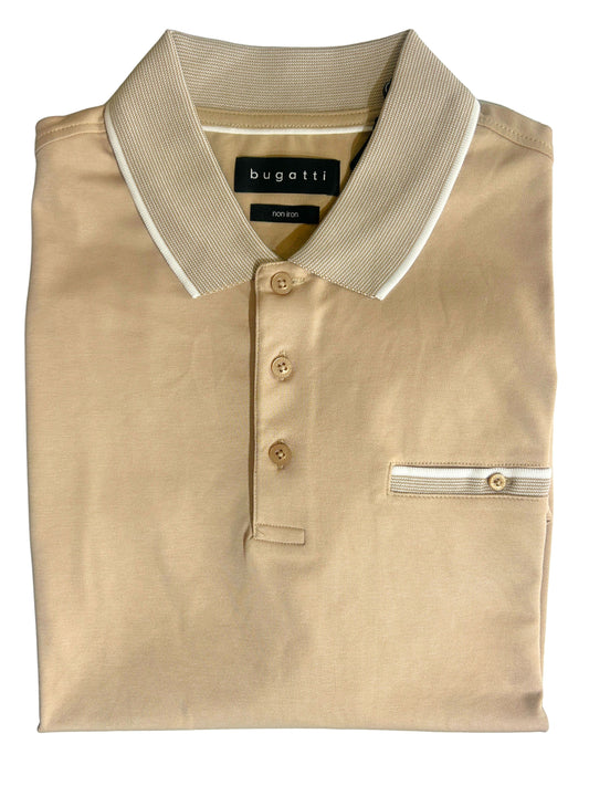 LATTE POLO WITH WHITE TRIM