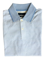 LIGHT BLUE AND WHITE STRIPE POLO