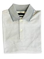 GREY AND WHITE STRIPE POLO