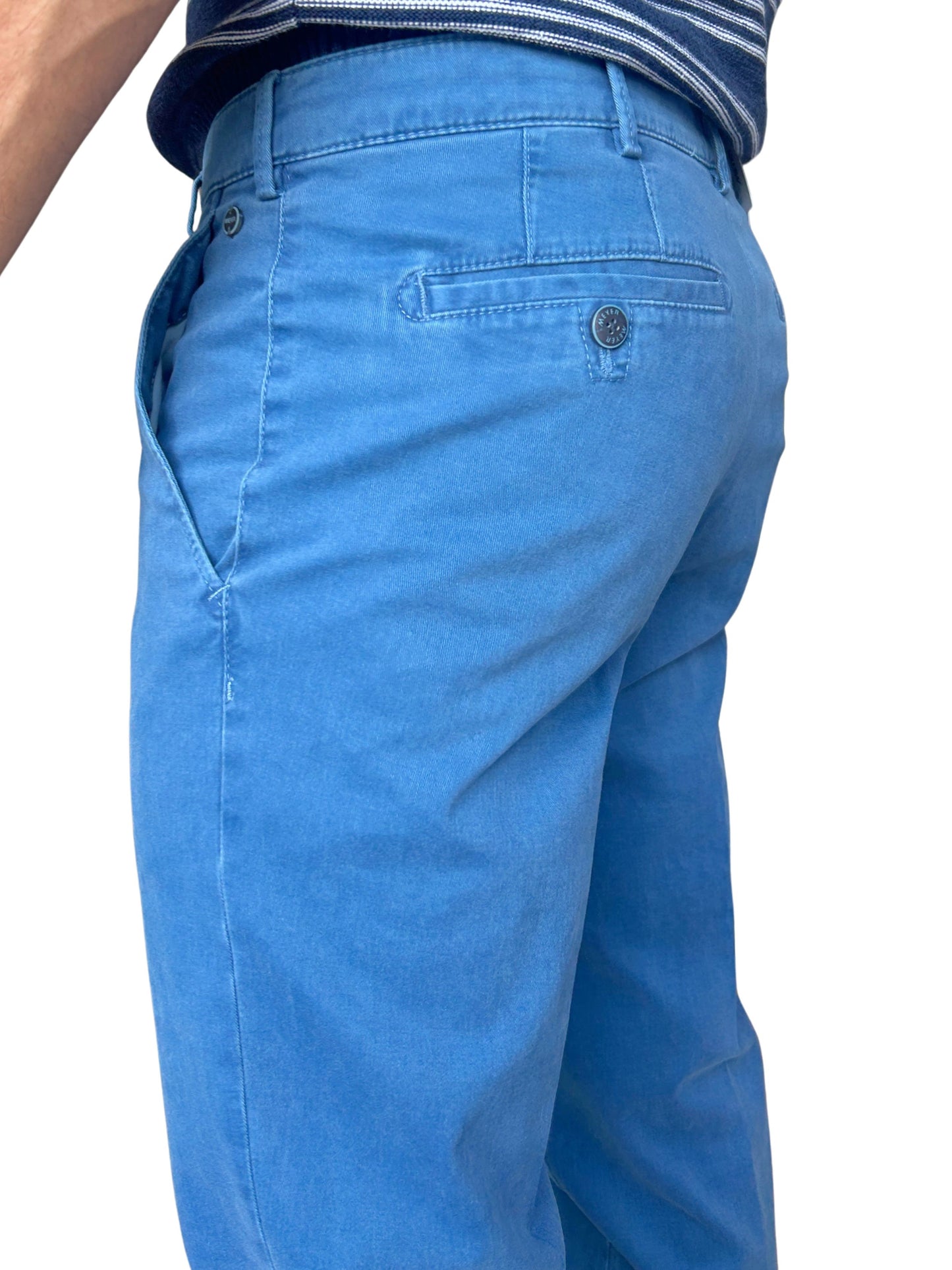 ROMA MID BLUE COTTON CHINOS NO TRIM