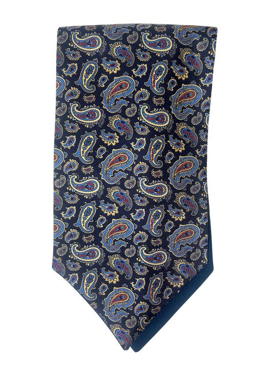 NAVY CLASSIC MEDIUM PAISLEY SILK CRAVAT