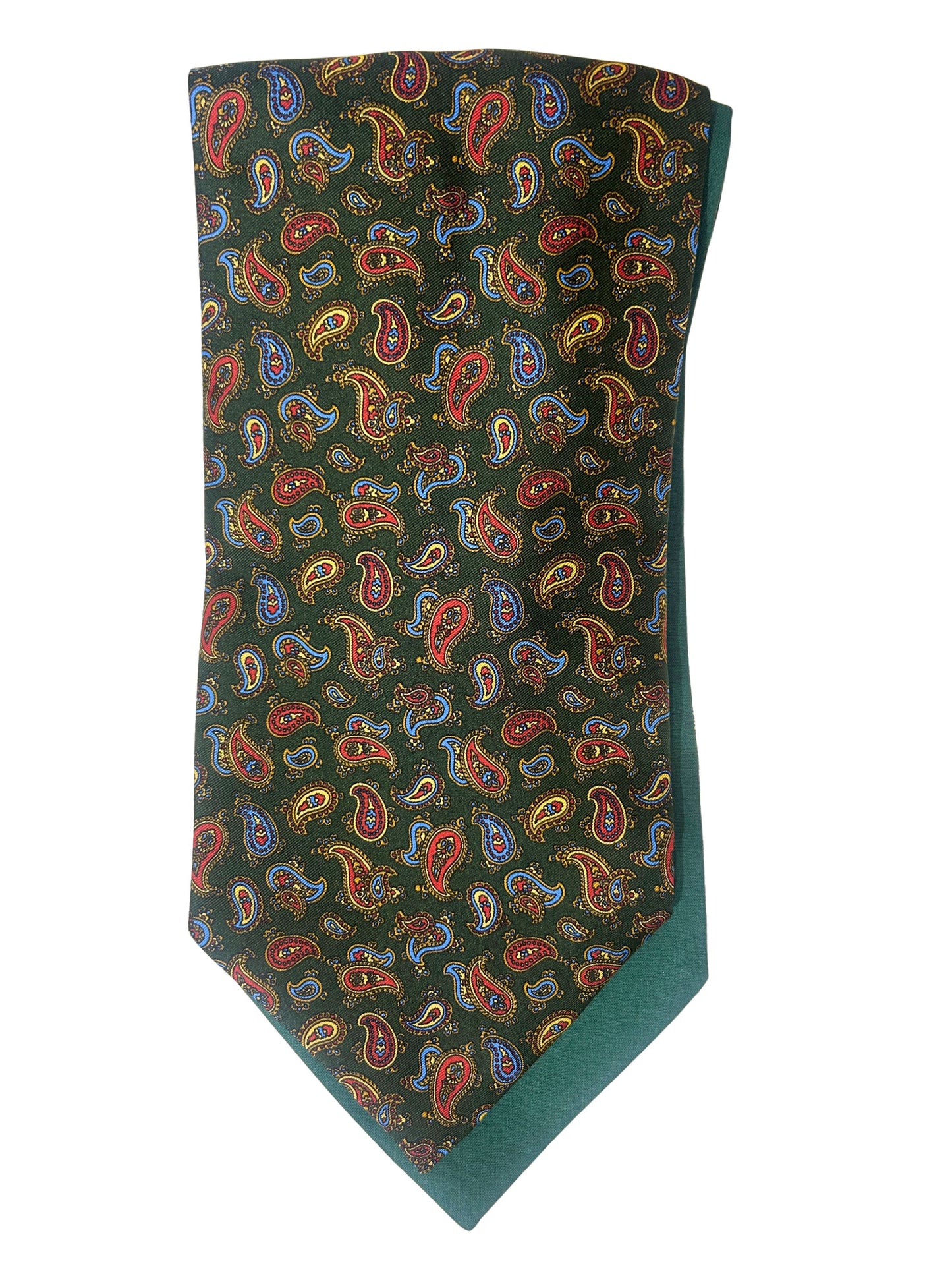 GREEN SMALL CLASSIC PAISLEY SILK CRAVAT