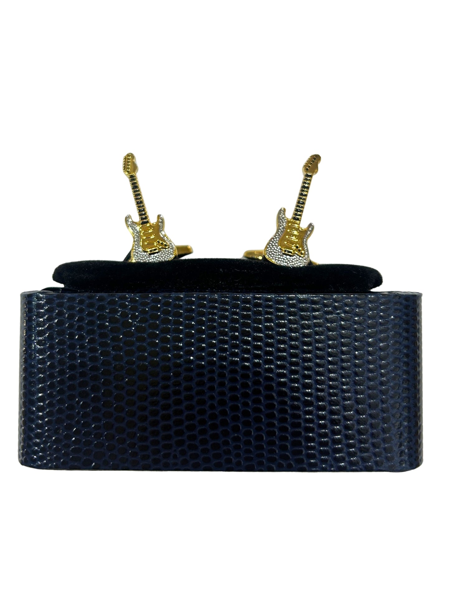 GUITAR DESIGN IN GOLD & SILVER BAR CUFFLINKS