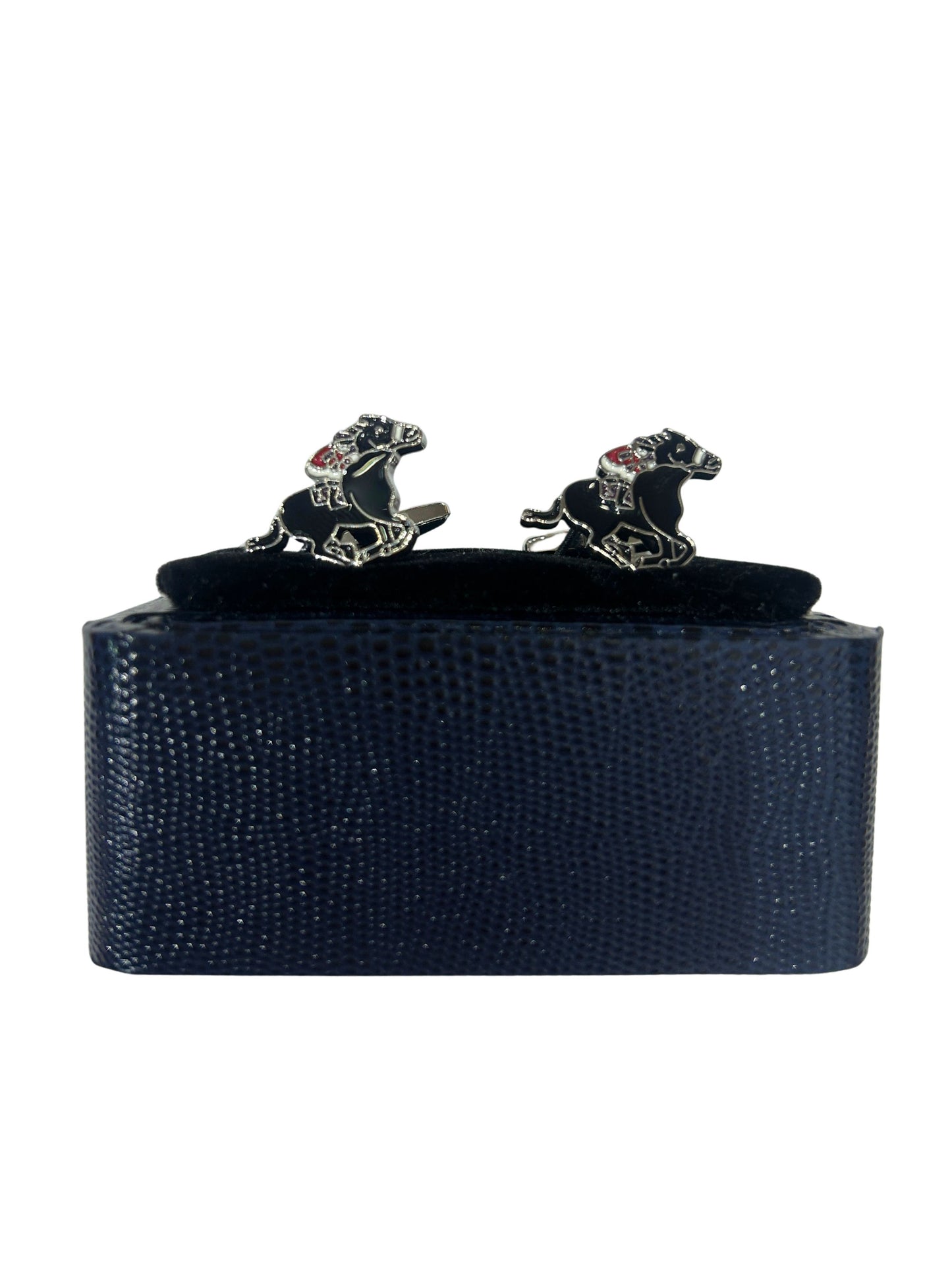 JOCKEY DESIGN IN COLOUR BAR CUFFLINKS
