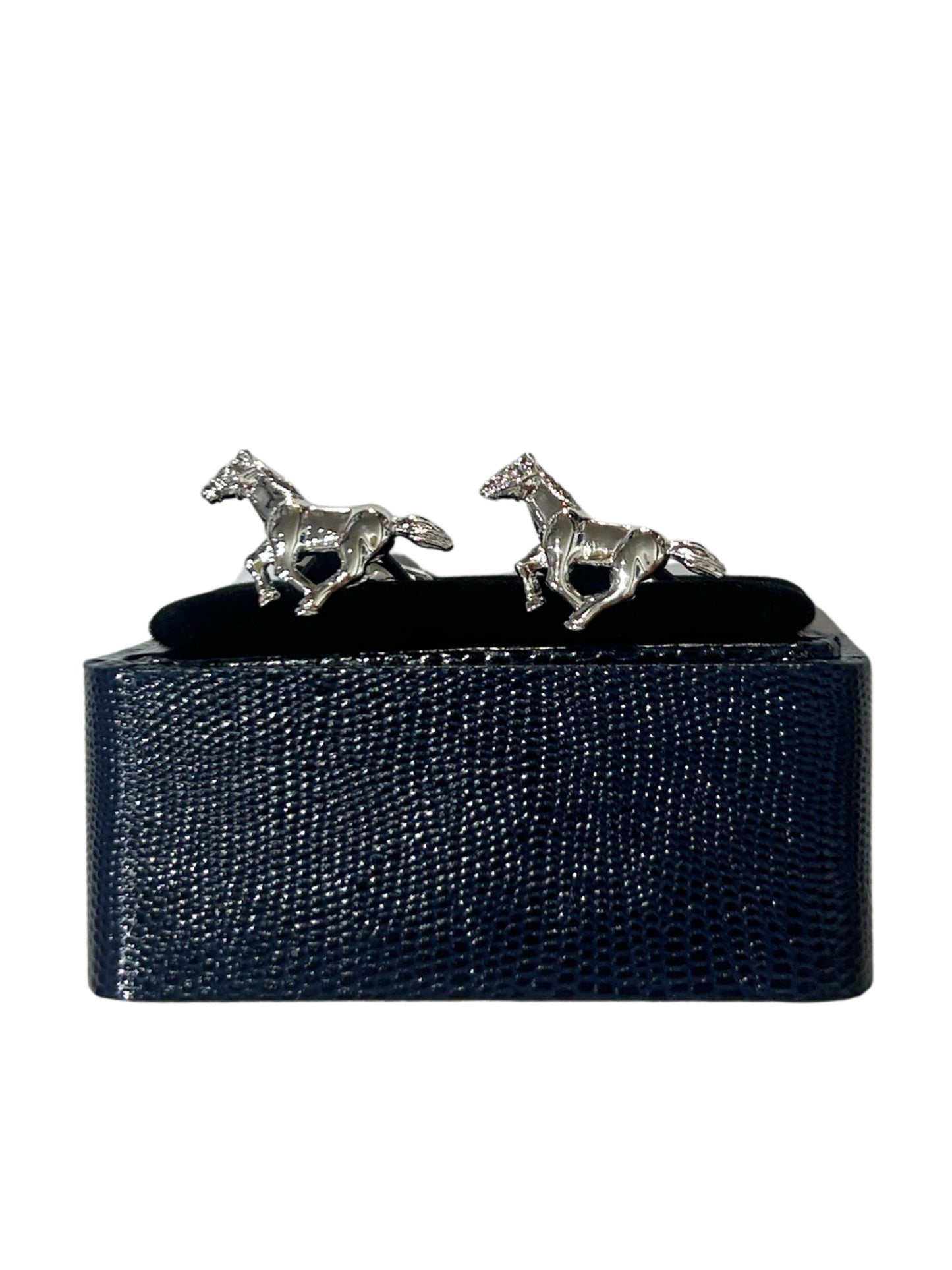 HORSE DESIGN IN SILVER BAR CUFFLINKS