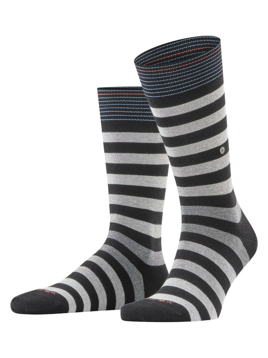 BURLINGTON BLACKPOOL BLACK STRIPE SOCKS