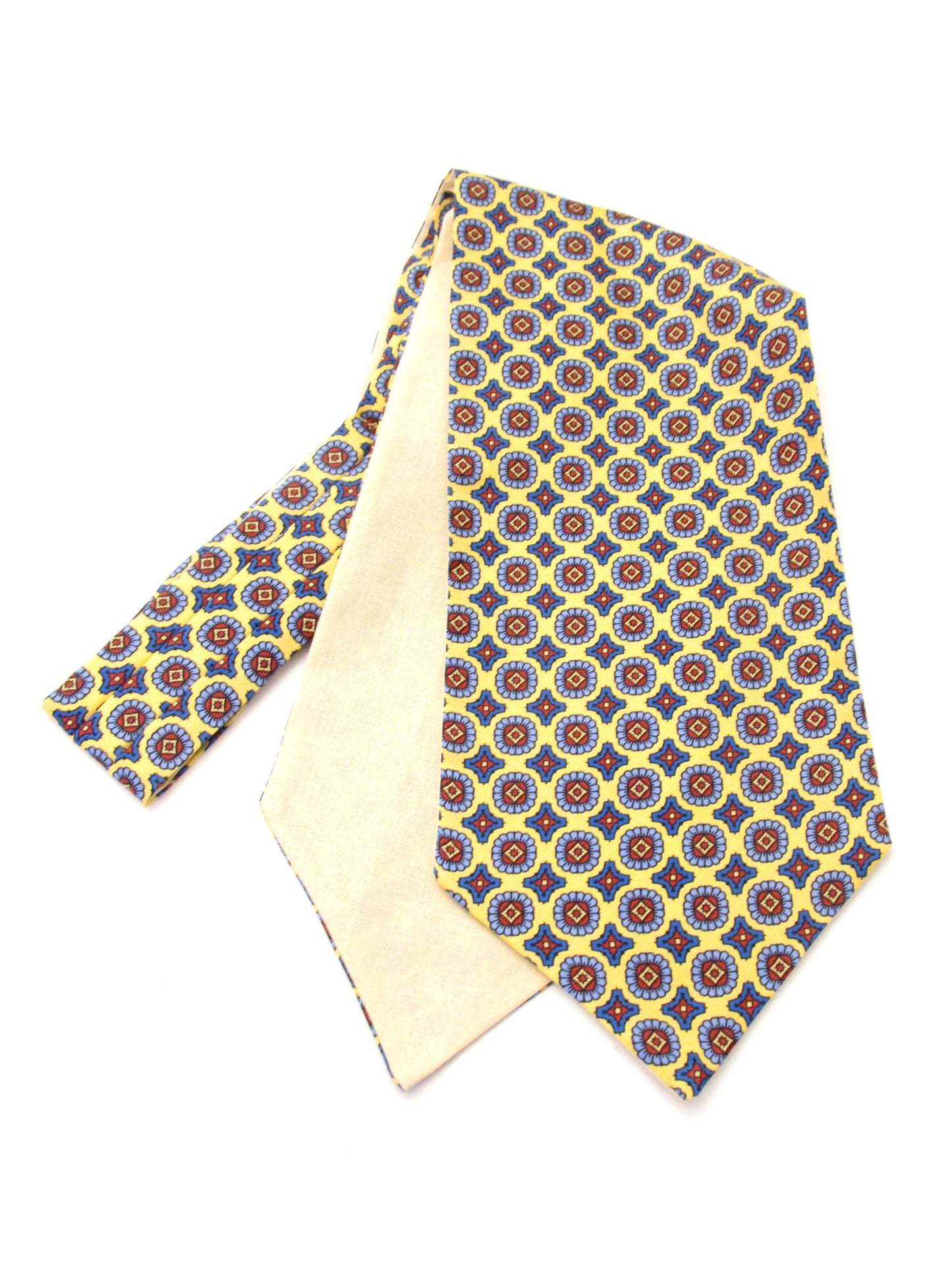 YELLOW LARGE MEDALLION SILK CRAVAT